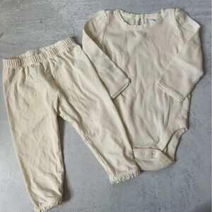 Baby GAP Organic Cotton Outfit 6-12m Cream Ecru Neutral